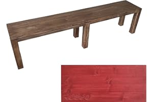 TOTAL WOOD 2012, Banco de Madera, Modelo Graziano, para Jardín Interior y Exterior, de Abeto Impregnada, Asiento Artesanal de Madera también a Medida (200x38,5x50, Rojo)