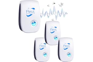 PEHTIY Ultraschall Schädlingsvertreiber, 4 Stück, Mückenabwehr, Mückenabwehr, Schutz gegen Mücken, Spinnen, Fliegen