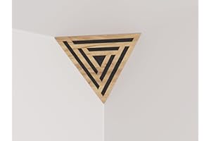 UA ACOUSTICS Lot de 2 pièges à basses d'angle acoustiques « Triangle » | Mousse acoustique diffusée avec plaque HDF laminée perforée | Côté de triangle : 42 cm | Couleur : (Chêne, SCIFI)