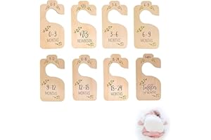 SHUNYABEI 8 Pcs Baby Closet Size Dividers Cute Baby Closet Organizers Durable Wood Baby Wardrobe Dividers for Home Wardrobes Closet and Nurseries