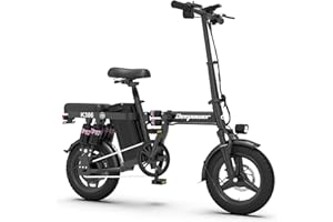 DEEPOWER K306 | Bicicleta Eléctrica Plegable | 14" Bicicleta Eléctrica | Batería Extraíble 48V 10/17.5/30Ah | Motor de 250W | Multi-Shock | Electric Bike para Adultos Adoles