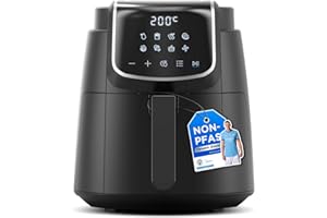 Midea Air Fryer 4L, Oil-Free Airfryer 1500W, 8 Pre-Programmed Cooking Modes, 35-200°C, Baking, Roasting, Grilling, Defrosting, Shake Alarm, 60-Minute Timer, 41 Recipes, Dishwasher Safe