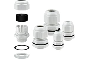 OTYMIOW 40PZ Passacavo Impermeabile IP68 M12 M16 M20 M25 Pressacavi Elettrici con Guarnizioni Controdado Passacavi per Esterni da Giardino, Scatola di Derivazione, Passacavi in Plastica Nylon