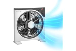 Innoliving Ventilatore Box INN-505NEW, 5 Pale Potenti, 3 Velocità Regolabili, Timer 60 Minuti, Funzione Oscillazione, Design Compatto e Silenzioso, Ideale per Casa e Ufficio