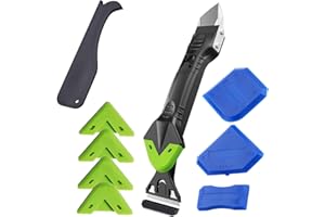 CIMOWN Zestaw narzędzi do usuwania silikonu, 5 w 1, 6 wymiennych podkładek silikonowych, dysz uszczelniających, do kuchni, łazienki, zlewozmywaka, okna,