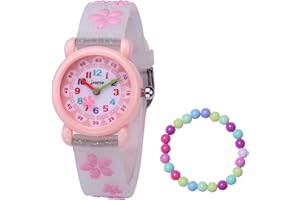 MUXIJIA Kinder Uhren für Mädchen ab 3-10 Jahre, Analog Quarzuhr Cute 3D Cartoon Kinderuhr Silikon Armband Mädchen Uhr Digital Wasserdicht Armbanduhr