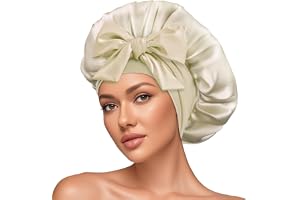 AOOWU 100 % Mulberry Silke Headset för sömn, Lockigt Hår Silke Keps