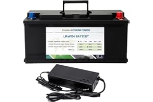 KCVOLRO 12V 100Ah Lifepo4 baterías de Litio hasta 7000 ciclos Profundos para Carrito de Golf Solar RV Camper Batería Marina y más Aplicaciones Incluyen Cargador