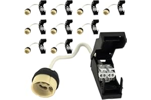 Europalamp 10 Douilles GU 10 en Céramique avec Connecteur Câble 2A 230V Douille de Lampe GU 10 Socket Adaptateur de Base avec Câbles Isolés pour Lampes LED GU10 Ampoules
