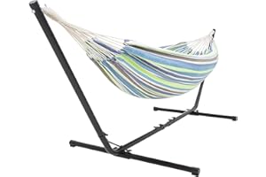 ‎VITA5 VITA5 podwójny bawełniany hamak ze stalowym stojakiem (Zielony)
