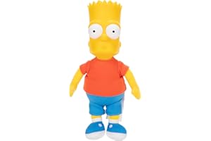 Jakks Pacific The Simpsons Bart Plush 20cm, Officially Licensed, Soft Plush Lisa with Sculpted Head, Highly Detailed and Expressive Design, Collect the Entire Simpsons Family