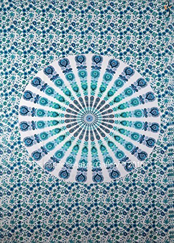 Tapestry Single Blue New More tapestries Wall Hanging Art Decor Mandala Tapestry Hippie Dorm 84X55 inches AAKRITI GALLERY - 2