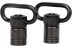 TOURBN Tourbon 1" Quick Release Sling Mount Push Buttstton QD Rifle Wirbel (Schwarz, Packung mit 2 Stück)