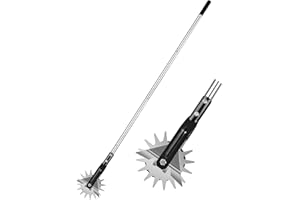 YEELOR Tagliabordi rotanti a ruota, Bordatore manuale da giardino, con manico robusto in acciaio inox a 3 sezioni con impugnatura imbottita, lunghezza 147 cm