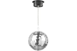 BeamZ Bola de espejos 20 CM con motor, Bola de discoteca giratoria, Luz Discoteca, Motor eléctrico 230V, Esfera de PVC, Bola discoteca de espejos, luces discoteca profesional, Disco Ball