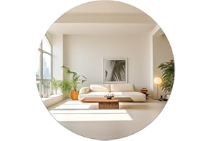 TSKDKIT Specchio da Parete Rotondo da 30 cm Cerchio Autoadesivo in Vetro HD, Grande Specchio da Parete 30 cm Specchio Senza Cornice, Decorazione da Parete per Bagno, Camera da Letto, Soggiorno