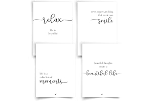 ‎DONARI Donari® Postkarten Set in DIN A6 • Postkarten mit schönen Sprüchen in edlem Schwarz Weiß Look • Lebensweisheiten Karten (Beautiful)