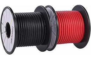 TUOFENG Filo 14 AWG,Filo isolato in silicone morbido e flessibile 20 m [10 m nero e 10 m rosso] Filo intrecciato Resistenza alle alte temperature