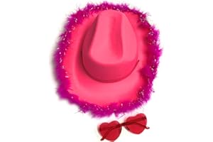db11 Cowboy Hat Cowgirl Hat with Sequins Rodeo Party Hats with Heart Glasses