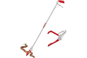 ZOTO 60 Inches Snake Grabber Tool, Collapsible Snake Tongs, Heavy Duty Snake Catcher Wide Jaw Handling Tool Reptile Grabber Rattle