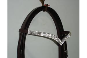 Cwell Equine Ve 4 rows Clear Crystal Browband Great Gift Idea on *offer* Brown