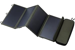 ELECOM NESTOUT Tragbares Solarmodul, Dual-USB-A-Ports, 28 W Stromerzeugungs-Ladegerät für Handy, Camping, strapazierfähiges, wasserabweisendes Ripstop-Nylon, faltbar, leicht, verstellbare Ständer (4