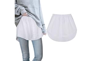 MINICOCO Shirt Extenders for Women Girl Adjustable Fashion Layered Fake Top Lower Sweep Shirt Half Length Mini Skirt for Women Girls