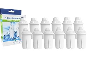 12 x filtres universels Aquahouse AH-PBC, compatible pour carafes Brita Classique, Kenwood, Laica, PearlCo, Dafi, Mavea 107007, cartouches pour filtre à eau.