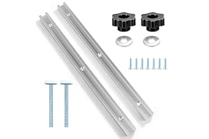 T-Guide skena klämskenor, 300 mm T-spår aluminiumlegering styrskena T-spår skena med skruvar T-spår spår geringsterskena set C-profil skena för träbearbetning, 2 delar