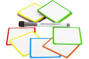 ‎BRUTE STRENGTH 25 Beschreibbare Magnete 7,5 x 7,5 cm - mit farbigem Rahmen - mit Whiteboard marker für Scrum, Agile, Kanban oder Lean - Mix - 5 Farben