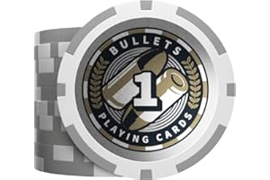 Bullets Playing Cards, Lot de 25 jetons de Poker en Plastique, Christophe avec valeurs, Gris