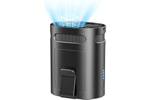 DDKJ Ventilador de Cintura 4 Velocidades,Mini Ventilador Portatil Ligero,Ventiladores Camiseta USB Recargable con Clip,Granja/Obras/Camping/Trabajo al Aire Libre-Negro