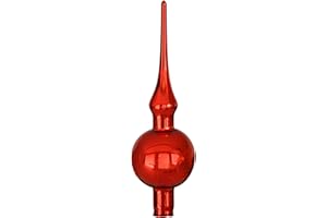 Jingle Bells Lauscha Christbaumspitze rot Glanz Uni Minispitze
