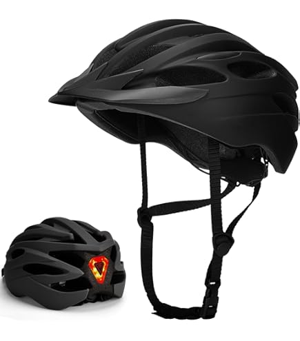 Ammaco Adults Cycling Mens Womens Mountain Bike Road Bike Commuter Helmet &  Rear 3 'V' LED Light Purple (58-61cm) : Amazon.co.uk: Sports & Outdoors