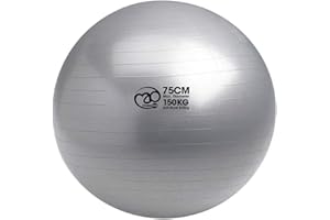 Fitness Mad Ballon Suisse Anti-éclatement - Charge de 150 kg - 55 cm / 65 cm / 75 cm - Ballon d'exercice pour Fitness, Pilates, Grossesse et entraînement de Base (75 cm)