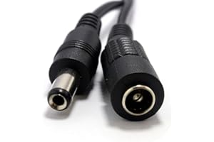KENABLE 5,5 x 2,1 mm DC Energía Clavija a Enchufe CCTV Extensión Cable Cable 1 m [1 metros/1m]