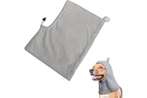 MIKIULY Orecchie Silenziose per Cani, Scaldacollo e Orecchie, Cappelli Invernali per Cani, Caldi Cappelli per Animali Domestici, Berretto Invernale, Cappuccio per Animali Domestici(Grigio, Taglia L)