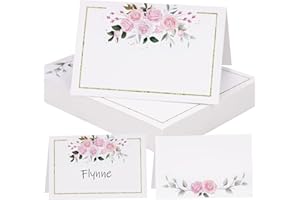 FIRCLFUY 50pcs Tischkarten Hochzeit Deko Platzkarten Blanko 11 x 8,4 cm Tischdekoration Tischkärtchen zum Beschriften Tischreservierung Namenskarten Geburtstag Kommunion Taufe Feier