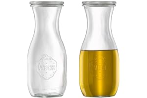 6 x Weck Dressingflasche/Ölflasche/Essigflasche/Dekoglas inkl Deckel | 530 ml