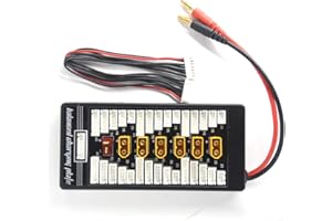 Pardarsey XT60 Parallel Charging Board 2S-6S Lipo Battery Charger Plate with 4mm Bullet Banana Connector Plug for Imax B6 B6AC Charger