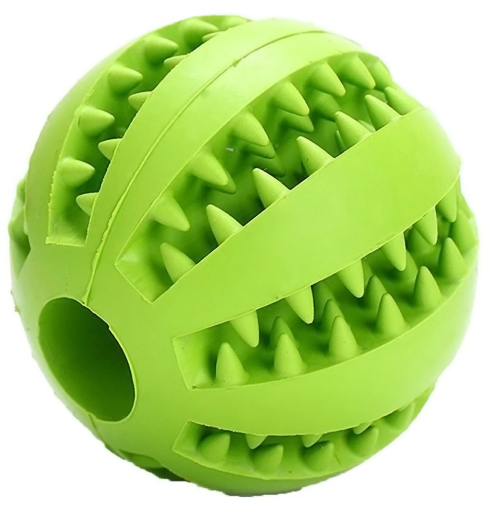 MEKEET Dog Ball Chew Toy Tooth Cleaning Play Rubber Ball Treat Toy