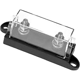 QWORK&reg; Fuse Holder - 500A to 32V DC, 300A to 58V DC - Heavy Duty Plastic Blend - for Trucks, Cars, Motorhomes and Trailers