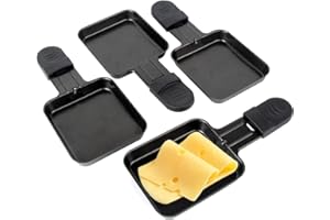 HENGBO Mini Padelle per Raclette, Piastra per Raclette Rivestimento Antiaderente Accessori per Raclette Aantiaderente per Raclette Universale, 4 Pezzi