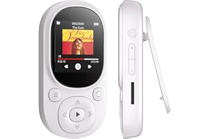 64GB Clip MP3 Player Bluetooth 5.3, MECHEN Mini Portable Music Player with FM Radio Recording, Music mp3 Player for Kids with Pedometer Mp3 and Mp4 Player (UK-A11White)