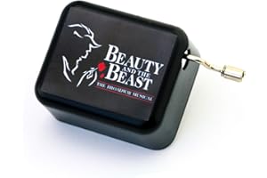 YOUTANG Caja de música de plástico con manivela de la Bella y la Bestia, regalo musical, juego de la belleza y la bestia, color negro