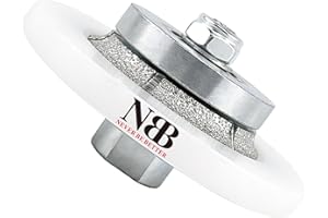 NBB Roue profilée diamantée avec guide et couverture plus grande fraises de chanfreins en diamant foret toupie pour profiler carreaux porcelaine céramique granit marbre pierre (Half-Bullnose B5)