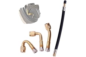WLICCHS Set of 3 Valve Extensions 45 90 135 Degree 10 mm with Caps and 210 mm Flexible Rubber Tyre Valve Extensions, Car Valve Adapter Set, Bicycle Valves Adapter, Angle Valve for Car, Motorcycle, Bicycle