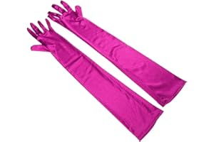 LANSONEE 52CM Long Evening Satin Gloves, Evening Opera Gloves Satin Elbow Gloves 1920s Style Prom Gloves Fancy Dress Gloves for Wedding Prom Opera