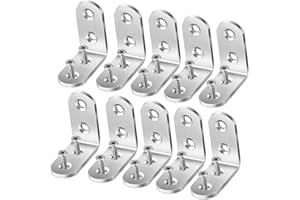 ANKKY Equerre Fixation 10Pcs 90 Degré Angle Droit Support 50mmx50mm Équerre de Fixation Équerre de Coin en Acier Inox Suppor avec 40Pcs Vis pour la fixation de étagères ou réparer des meubles