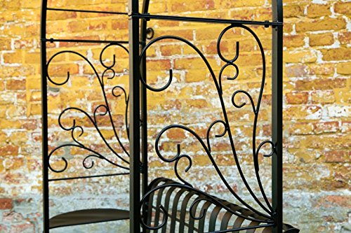 Rosenbogen mit Bank Zink + Schwarz Gartenbank Metallbank Pergolabank Laubenbank - 7